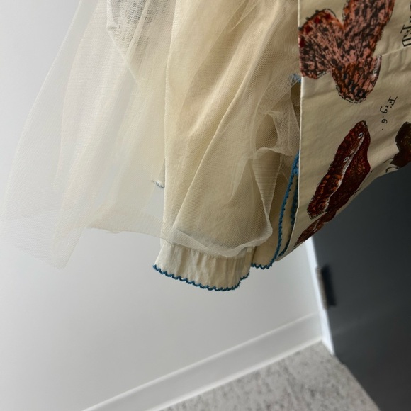 Maeve (Anthropologie) Size 4 Butterfly Print Strapless Dress with tule skirt EUC - Picture 6 of 11